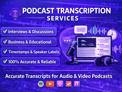 Accurate podcast audio or video transcription