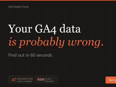 GA4 Audit: 47-Point Health Check With Scored PDF Report & Action Plan