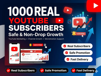 Real Non-Drop YouTube Subscribers for Youtube Marketing & Monetization