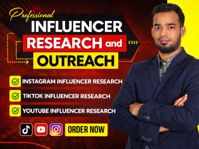 Influencer Research & Outreach for Instagram, TikTok, YouTube.