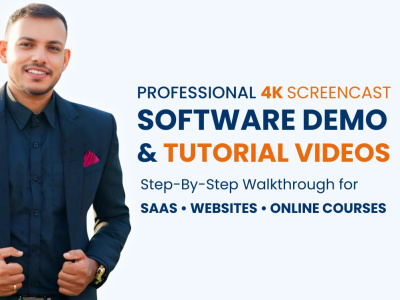 A professional SaaS software demo or tutorial screencast video