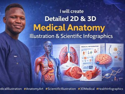 Detailed 2D & 3D Medical Anatomy Illustration & Scientific Infographics