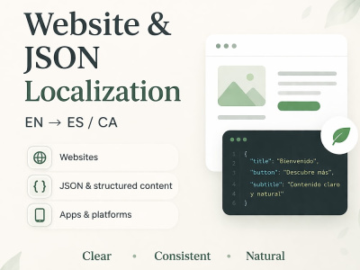 Website or JSON localization into English/Spanish/Catalan