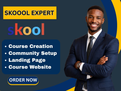 Skool setup, course upload, and community design done professionally
