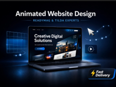 A responsive Readymag or Tilda website with stunning animations
