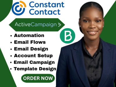 Email automation landing page on Brevo, active campaign, constant contact