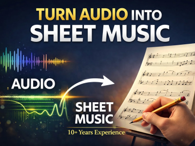Transcribe audio into clean and professional sheet music