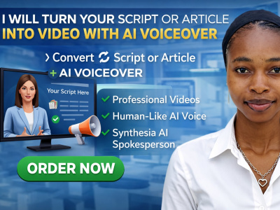 Script or article into AI spokesperson video using Synthesia AI voiceover