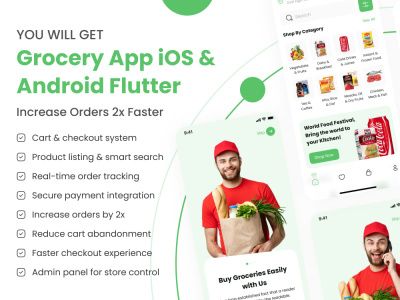 Grocery delivery mobile app developer with customer, driver & admin panels