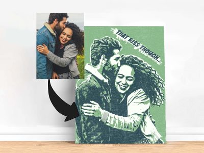 Pop Art Couple portrait from photos