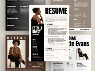 Ats friendly resume, cv and linkedin banner in canva, company brochure