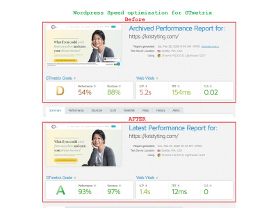 GTmetrix Speed Optimization for wordpress with 95% score
