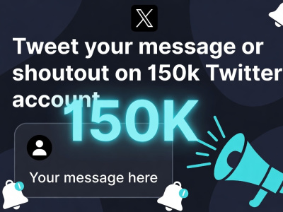 Tweet your message or shoutout on 150k twitter account