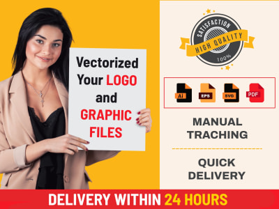 Manual Logo Tracing, Raster to Vector, Vectorize Logo, Image or Graphic