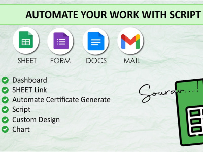Custom Google Apps Script automation for Sheets, Docs, and Forms.