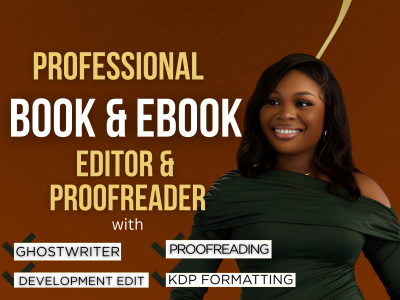 Developmental, Line, Copy Editing and Proofreading of e-book of any genres