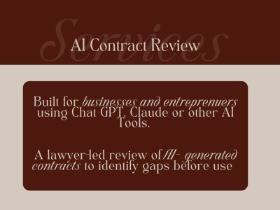 Your ChatGPT, Claude, or AI contract reviewed by a lawyer