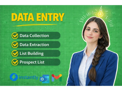 30 hours of Data Entry, Web Research as per your criteria, &Admin Support