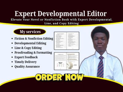 Non Fiction & Fiction Developmental Editor Ebook Proofreading, Line Editing