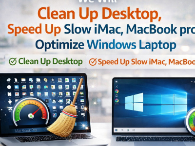 Clean up Desktop, speed up Slow iMac, MacBook pro, Optimize Windows Laptop