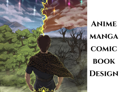 Anime manga comic book illustration, manga or webtoon cover, comic art