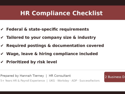 A customized HR compliance checklist for your business