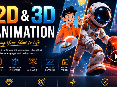 2D 3D animation video, explainer, logo, or promo