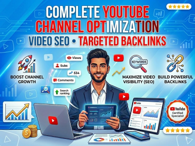 Complete YouTube channel optimization, video SEO, and backlinks