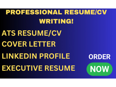 I will do a professional ATS resume writing, cover letter and linkedin
