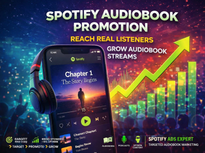 Real Spotify audiobook listeners, streams & targeted reach