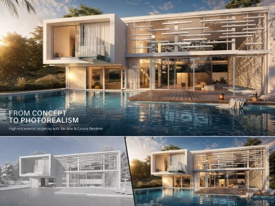 Ultra Realistic Exterior Rendering for Architecture (3ds Max + Corona)