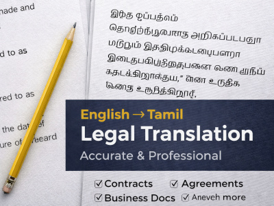 Tamil to English legal and professional document translation