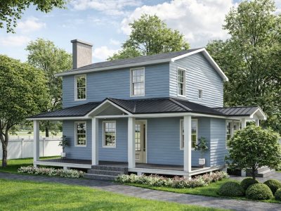 Fantastic quality of 3D rendering of exterior for house building