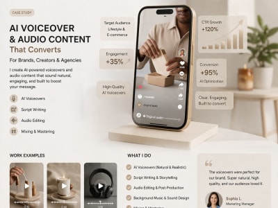 AI voice over and music production for videos, ads and content