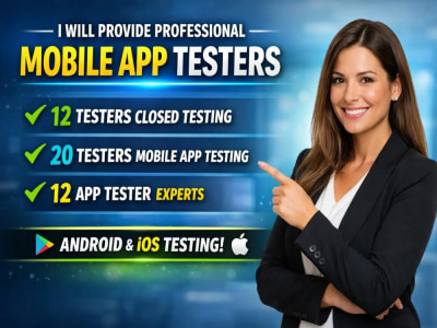 12 real testers closed testing, 20 testers, game website mobile app testing