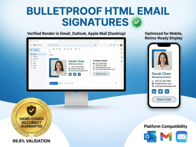 Bulletproof Responsive HTML Email Signature for Outlook & Gmail
