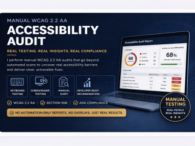 A manual WCAG 2.2 AA accessibility audit (no automated-only reports)