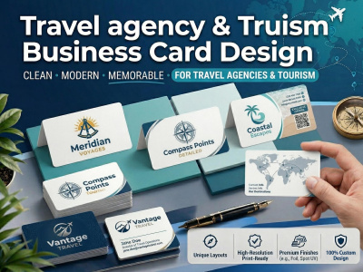 Clean and professional business card for your travel agency