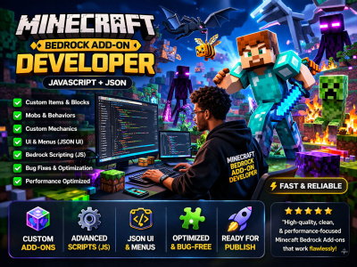 Minecraft Bedrock Add-on Developer (JavaScript + JSON)