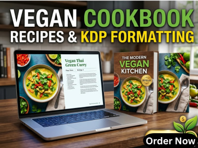 Ebook cookbook recipe, vegan recipes, cookbook layout design and formatting