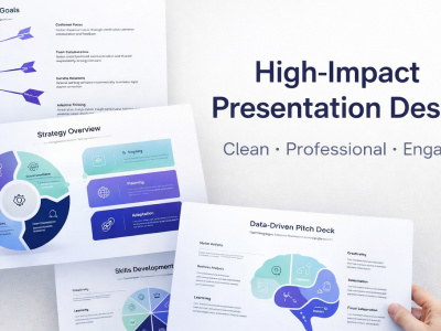 Modern infographic presentation slides.