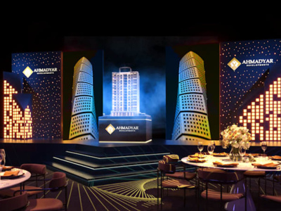 3d event conference area and stage design
