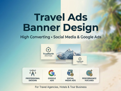 Modern travel banner ads for hotel and tourism business