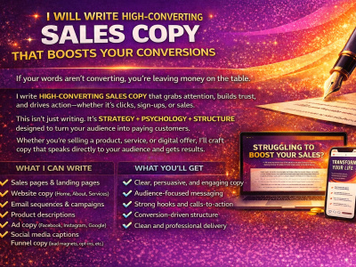 I will write high-converting sales copy