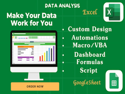 Data visualization dashboard ,charts,data anaylsis in Excel and sheet