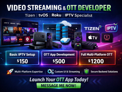Video Streaming & OTT Developer | Tizen, tvOS, Roku & IPTV Specialist