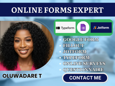 Google forms, jotform, typeform survey, questionnaire and online form