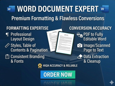 Expert Word Document Formatting & All PDF/Image File Conversion