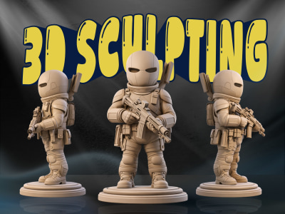 Sculpt stylized 3D character for miniature, figurine, and collectibles