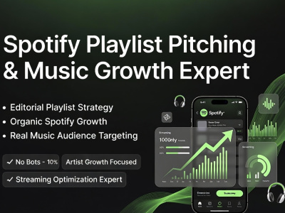 Music with Spotify editorial playlist pitch with organic growth strategy